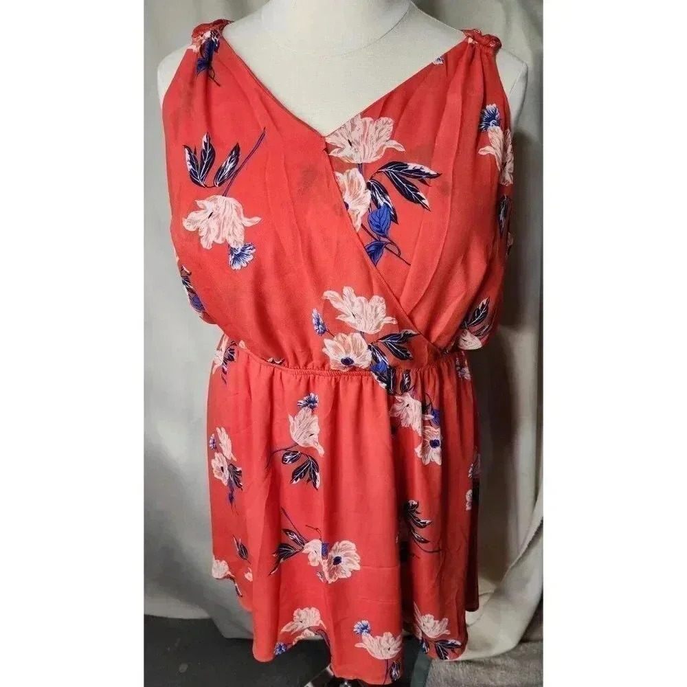 MAURICE’S V-NECK DRESS MULTI-COLOR ELASTIC WASTE SIZE 2 - Picture 1 of 6